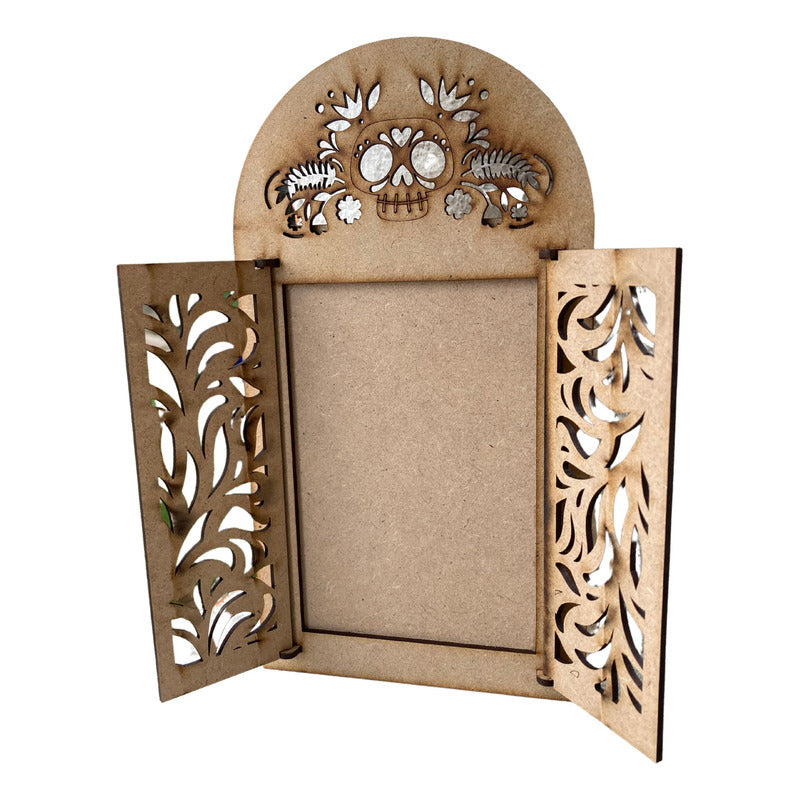 Marco Para Día De Muertos Marrón Claro Liso