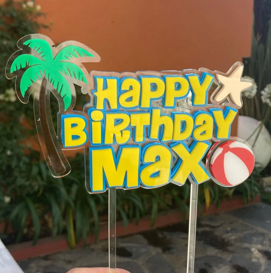 Cake topper personalizado de acrilico