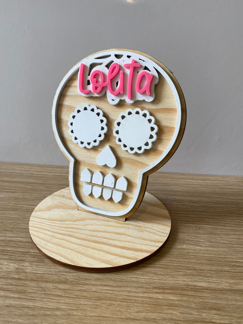 Calavera de madera