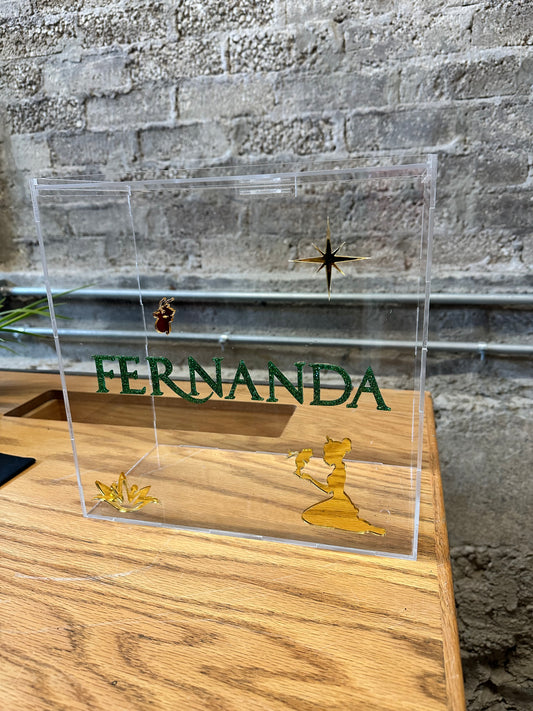 Alcancía de acrilico personalizada