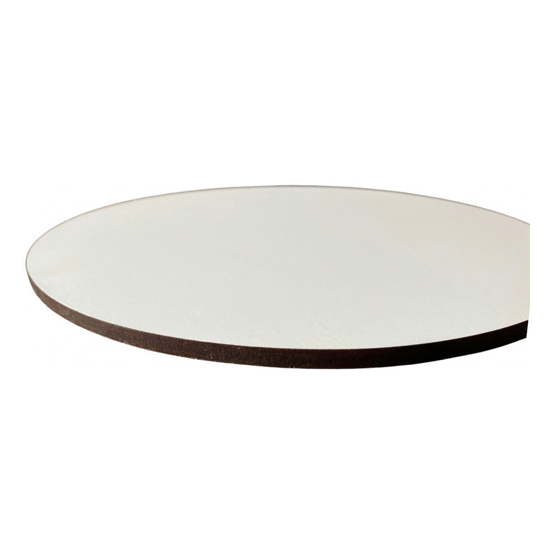 Base Para Pastel En Mdf  5 Mm Con Vinil / 20 Cm / 10 Piezas Blanco