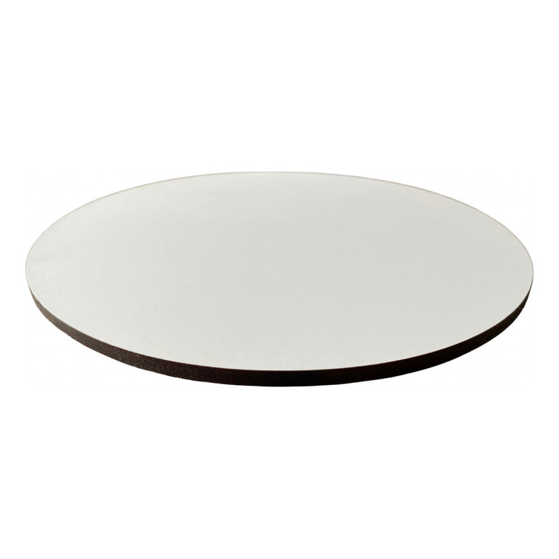Base Para Pastel En Mdf  5 Mm Con Vinil / 20 Cm / 10 Piezas Blanco