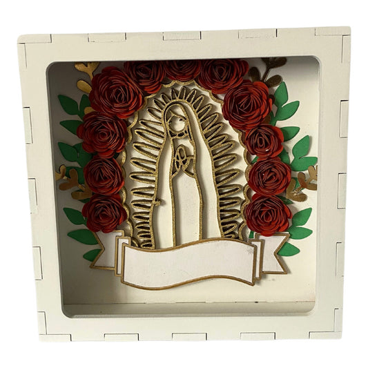 Marco Con Virgen De Guadalupe Para Recuerdo Bautizo/comunion