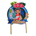 Cake Topper Shaker Lilo Con Tabla De Surf Azul