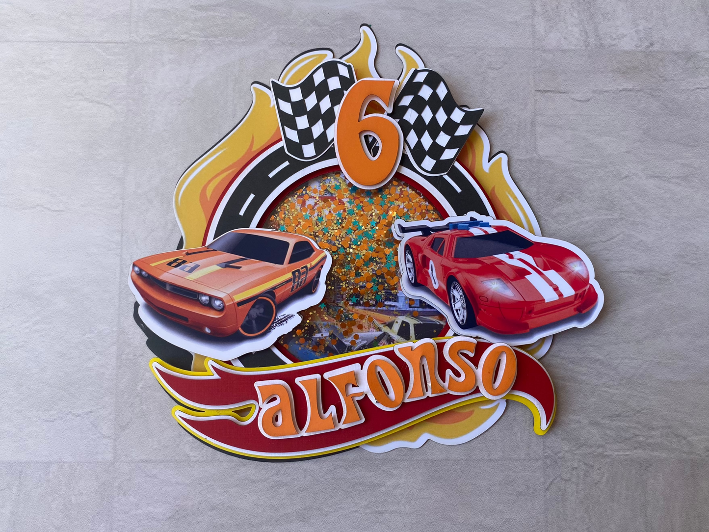 Cake topper shaker Hot Wheels