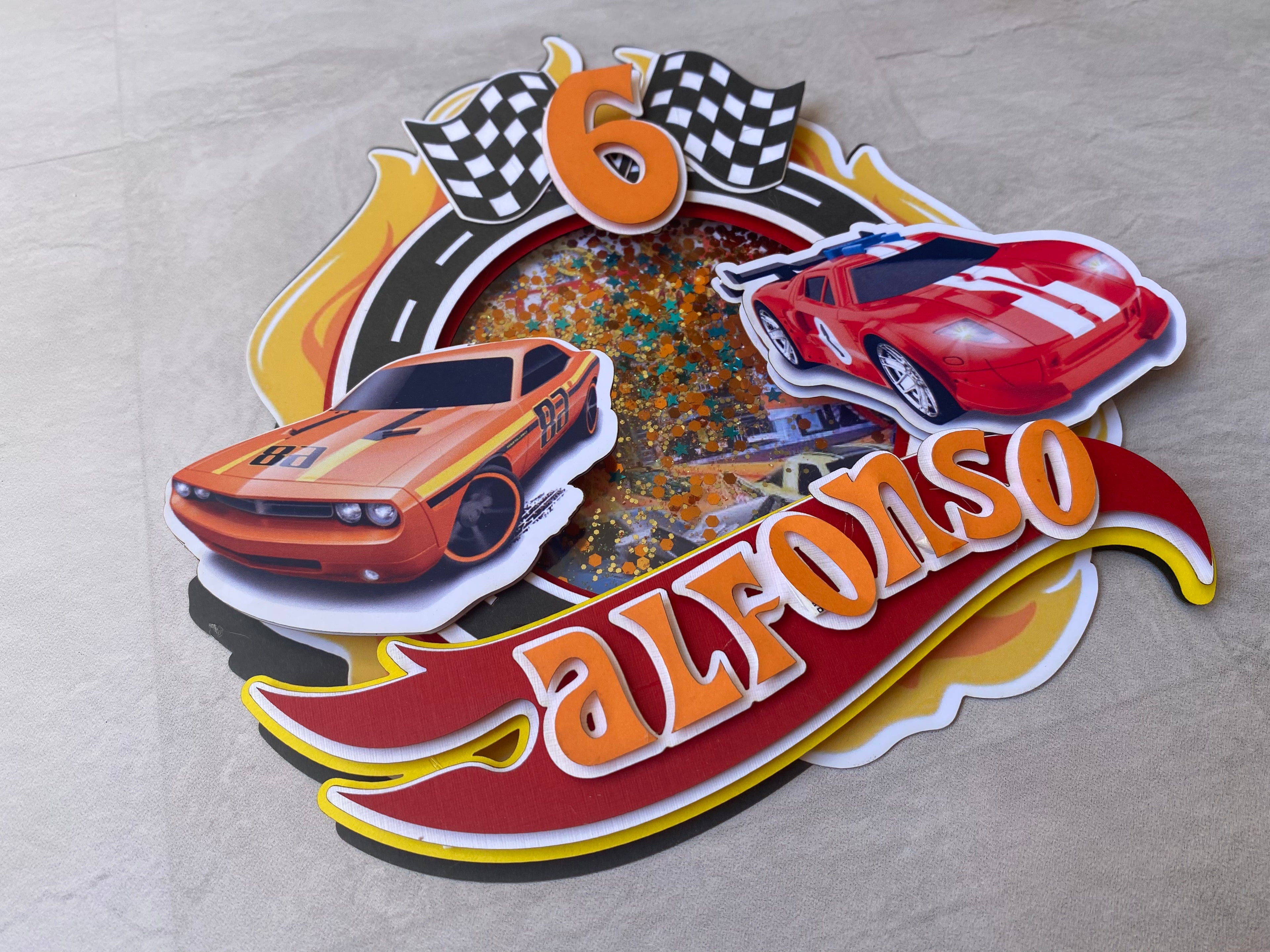 Cake topper shaker Hot Wheels